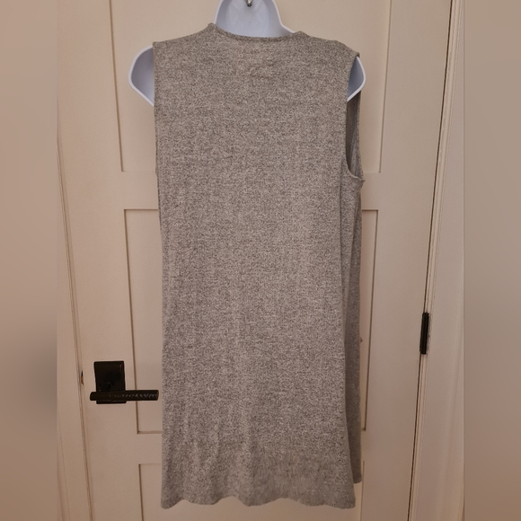 Cupio Sleeveless Lightweight Cardigan Open Front Waterfall Flowing Pockets Large - Picture 3 of 3